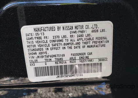 2014 Infiniti Q50 Sport from USA, damaged, VIN JN1BV7AP4EM670149